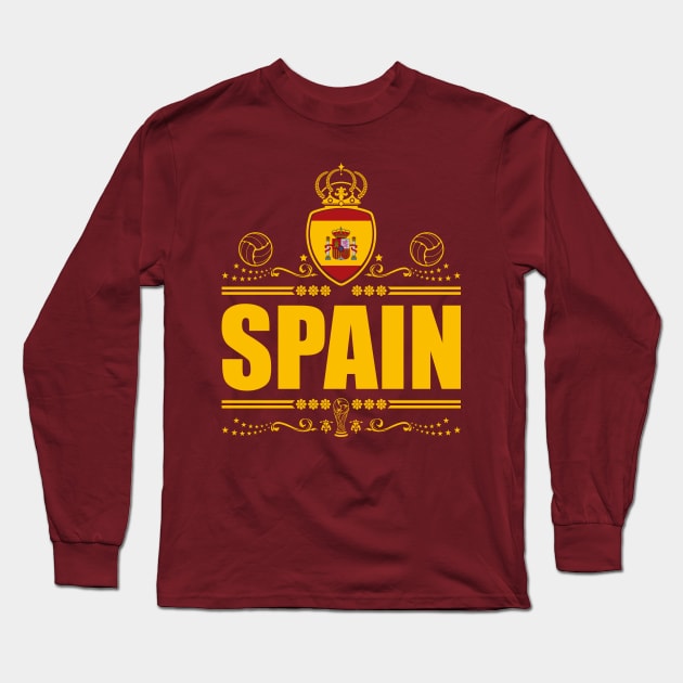 SPAIN FOOTBALL GIFTS | VINTAGE EDITION Long Sleeve T-Shirt by VISUALUV